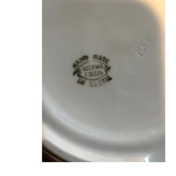 Vintage Gzhel Porcelain Tea Pot Chinoiserie Style Blue White Hand Made Russia - Picture 8 of 12